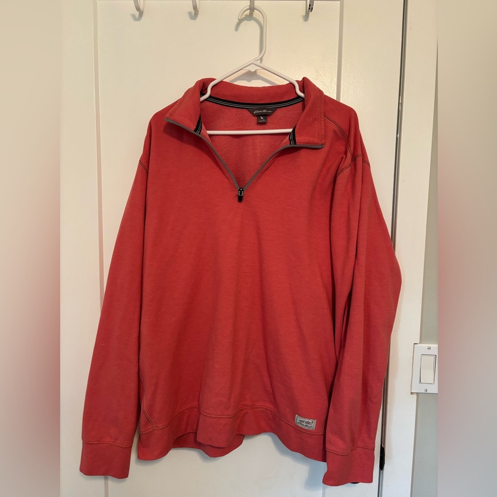 Eddie Bauer men’s salmon half zipped sweater
